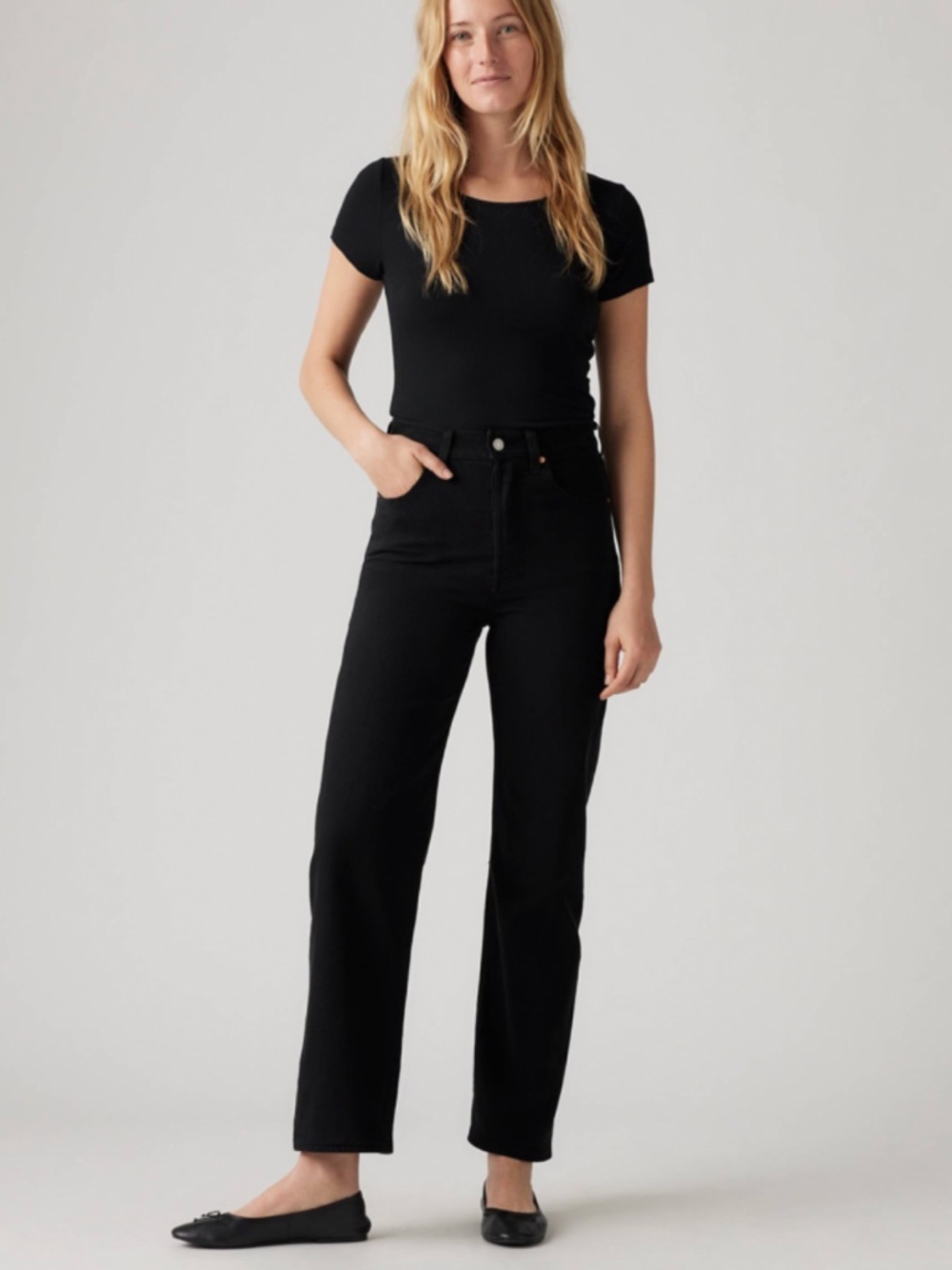 Levi’s black ribcage straight ankle